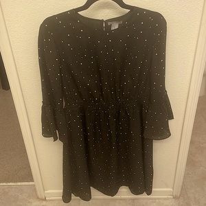 Green polka dot dress